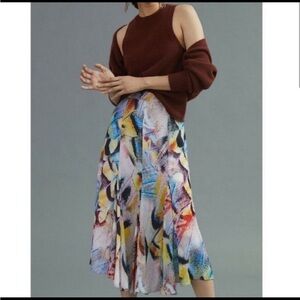 Anthropology multi colored midi skirt Sz 2